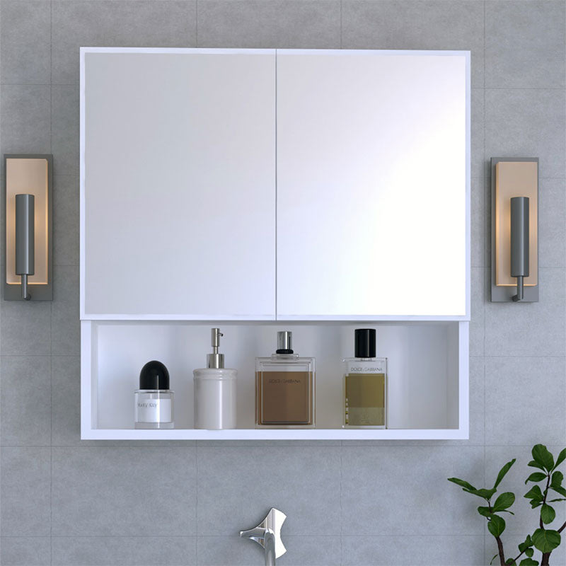 Dulap baie cu oglinda Zante alb 70x17x70 cm