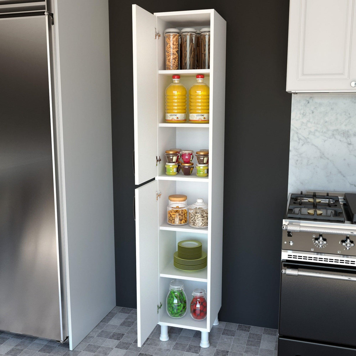 Dulap Bucatarie Cengiz 2 usi, Alb, 33 x 191 x 36 cm