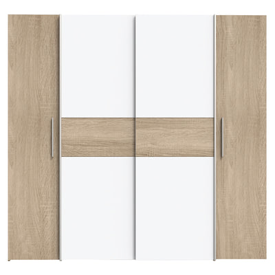 Dulap Closet 4 usi sonoma stejar alb melamina, 200x61x190 cm, detaliu produs