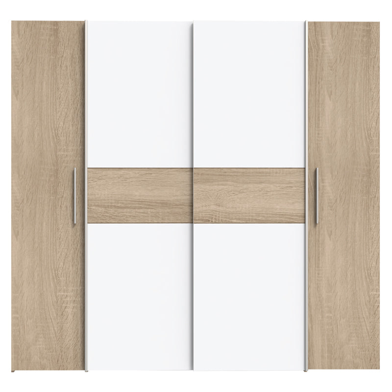 Dulap Closet 4 usi sonoma stejar alb melamina, 200x61x190 cm, detaliu produs
