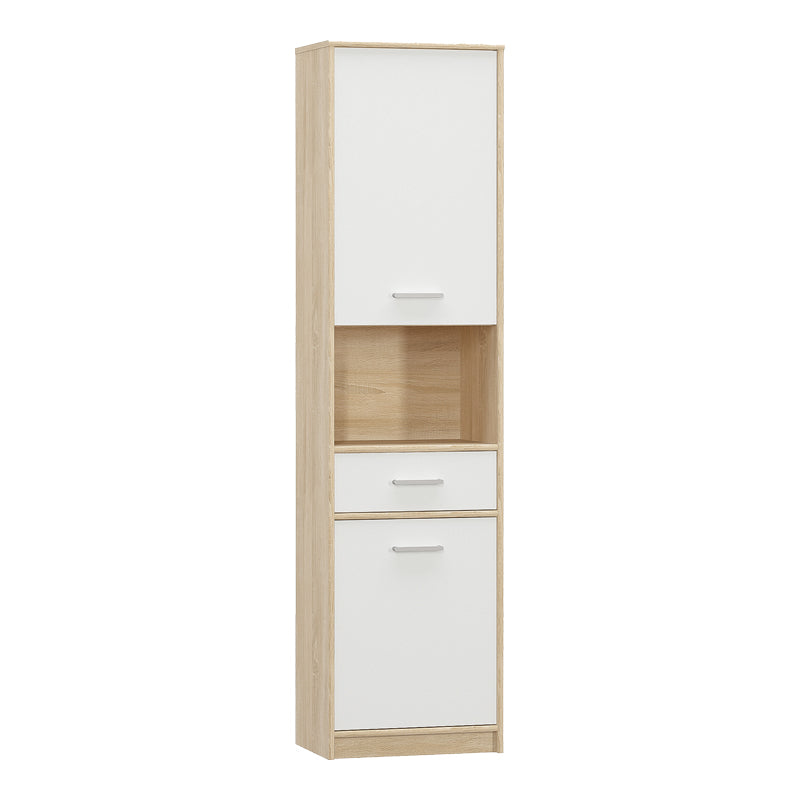 Dulap coloana Letto din stejar, alb mat, 50x34x195 cm