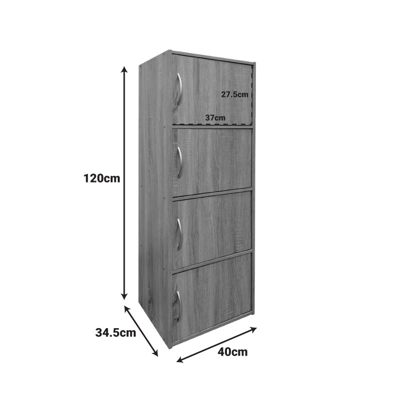 Dulap coloana Soline, Lemn, Alb - Stejar, 40x34x120 cm - Alb