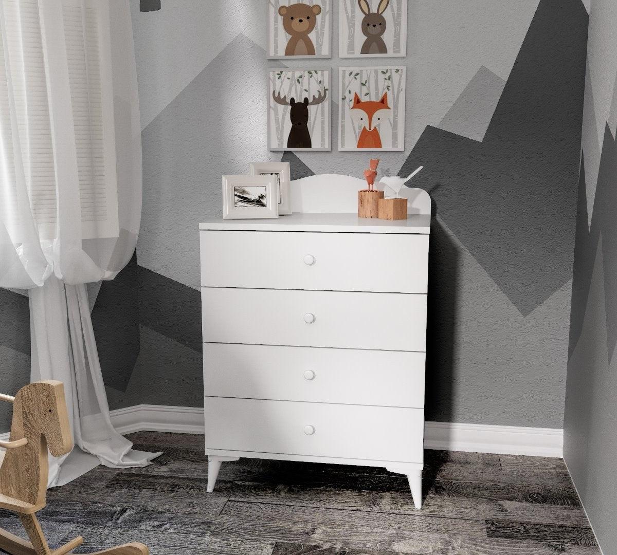 Dulap Copii Sansa - White, Alb, 40x84x65 cm