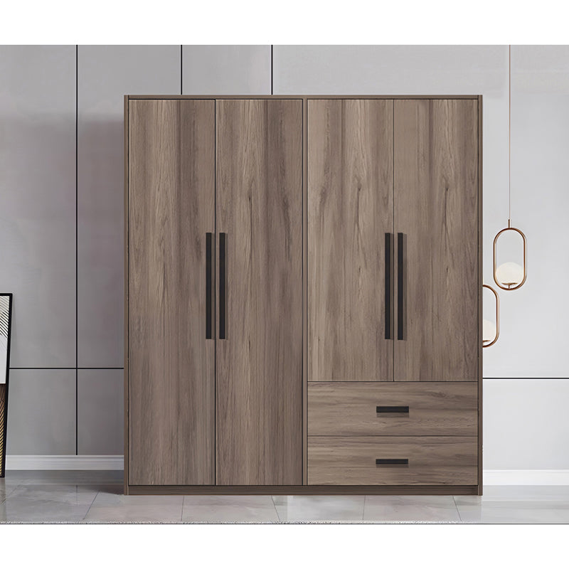 Dulap cu 4 usi Edritte cu sertare nuc, deschis, 160x52x195 cm