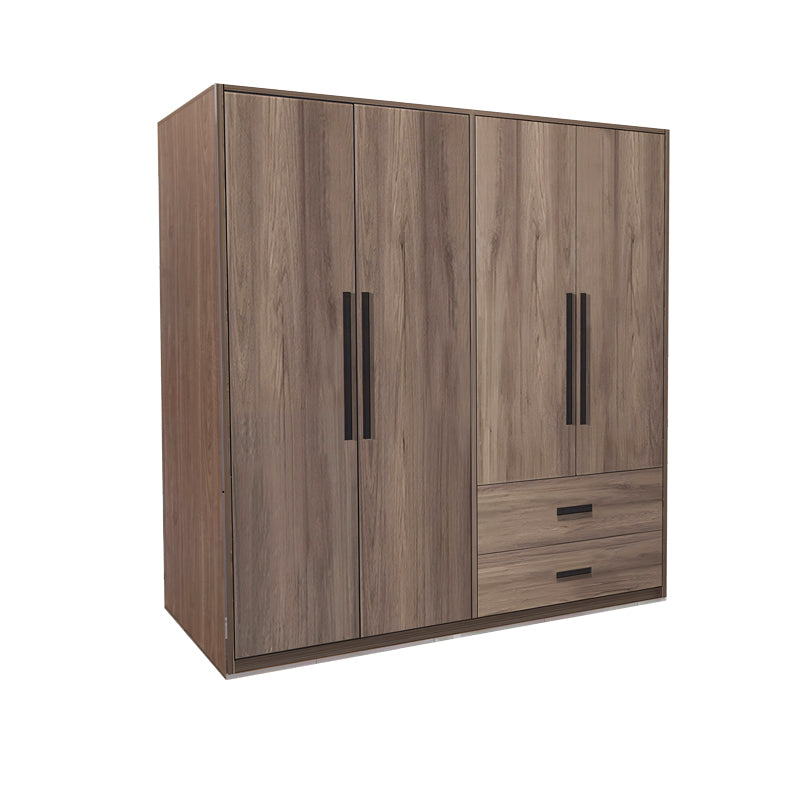 Dulap cu 4 usi Edritte cu sertare nuc, deschis, 160x52x195 cm