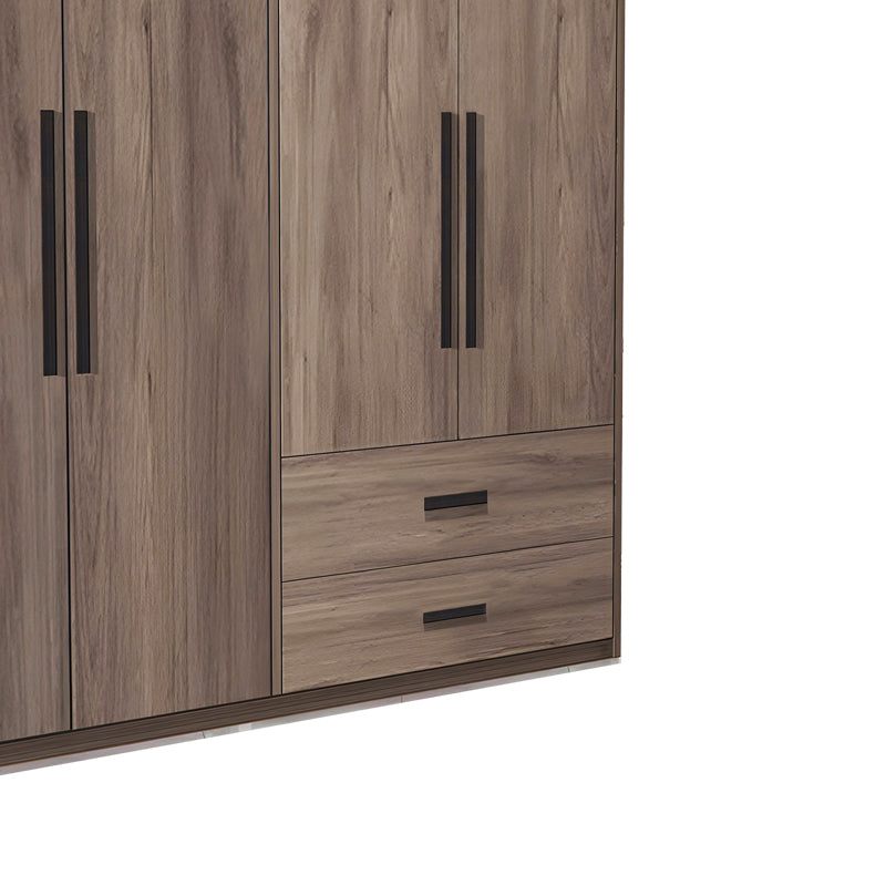 Dulap cu 4 usi Edritte cu sertare nuc, deschis, 160x52x195 cm