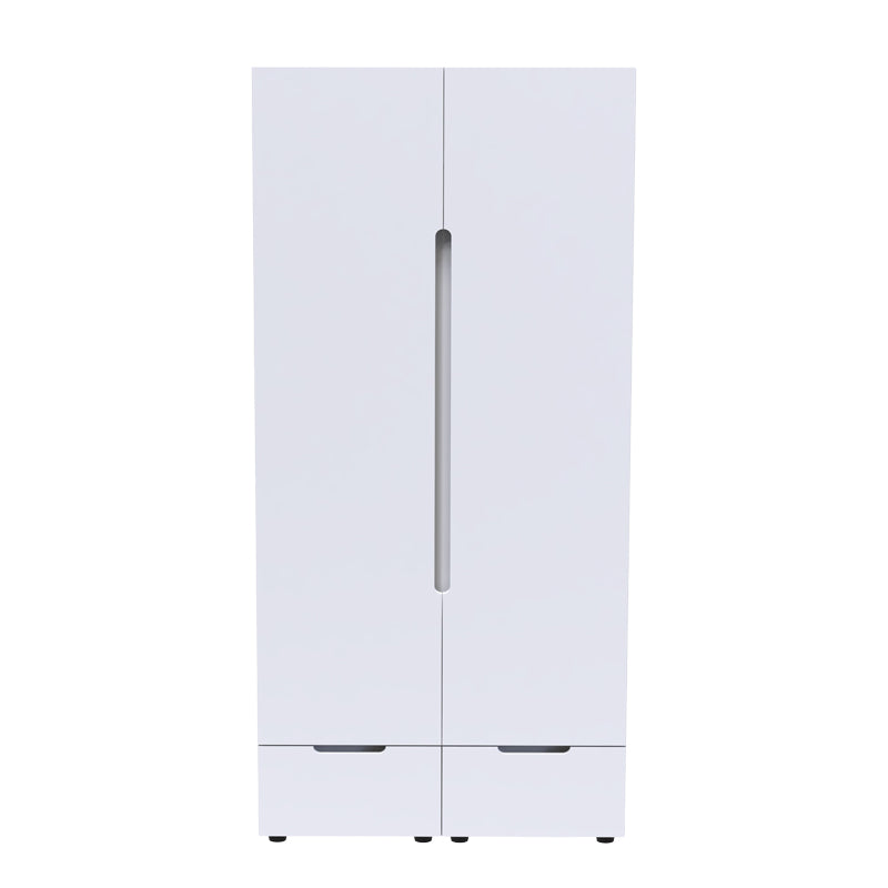 Dulap cu doua usi Afina, Alb Lucios, 100x57x213 cm, perspectiva suplimentara