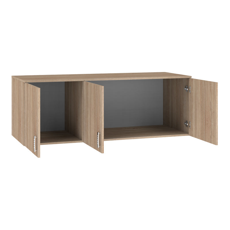 Dulap cu trei uși Royal, Loft, lemn, Alb, 150x58x53 cm - Stejar
