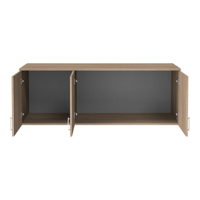 Dulap cu trei uși Royal, Loft, lemn, Alb, 150x58x53 cm - Stejar