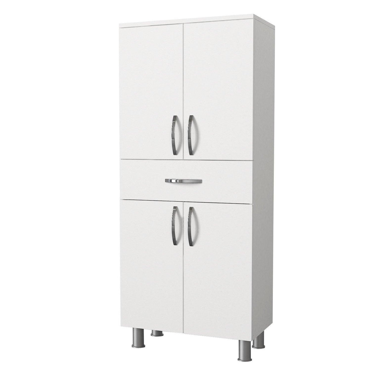 Dulap de baie Arizona 4 Kapak, Alb, 59x140x32 cm