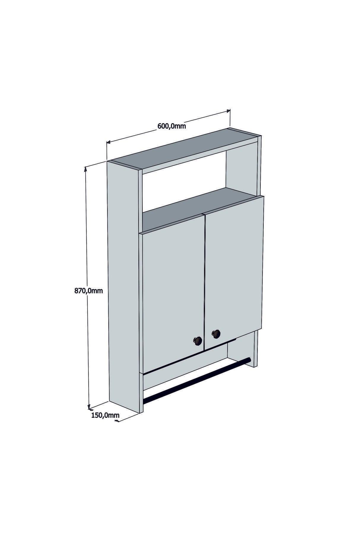 Dulap de baie Melo, Antracit, 60x87x15 cm