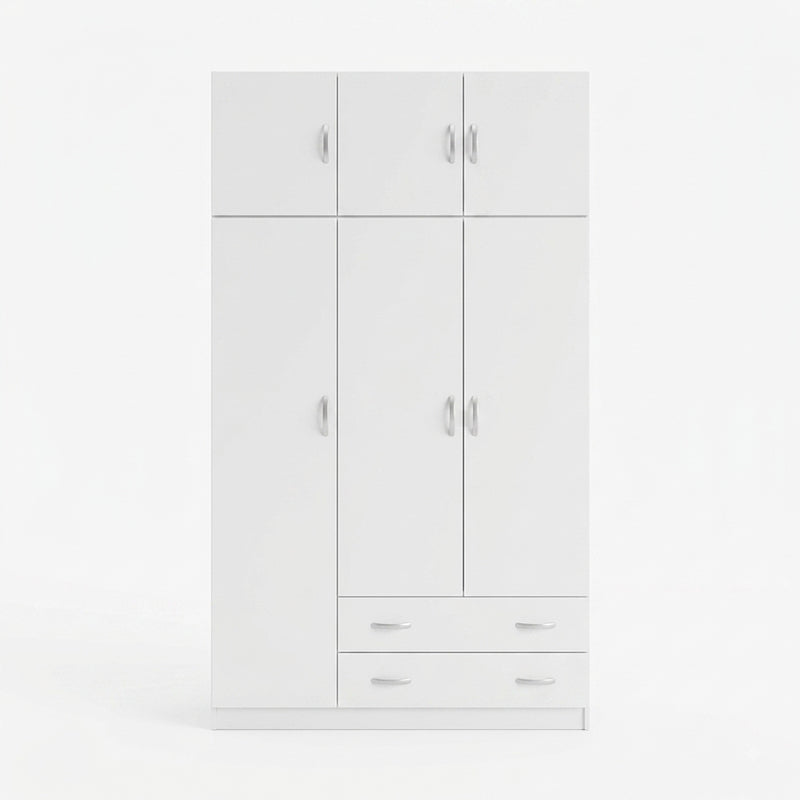 Dulap de haine Alvia, 3 usi, cu extensie superioara, 150x51x240 cm - Alb
