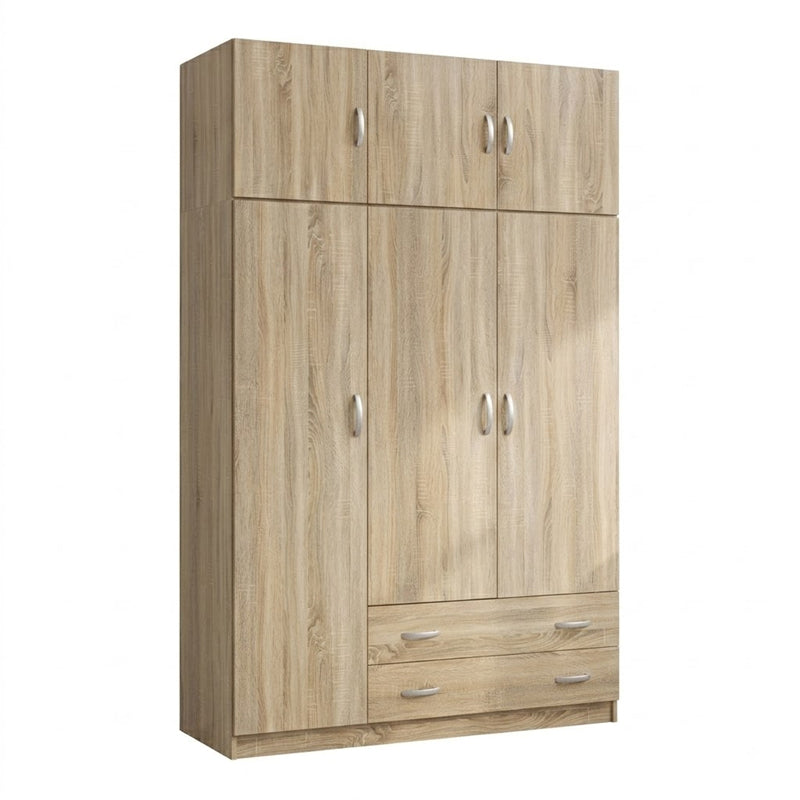 Dulap de haine Alvia, 3 usi, cu extensie superioara, 150x51x240 cm - Sonoma