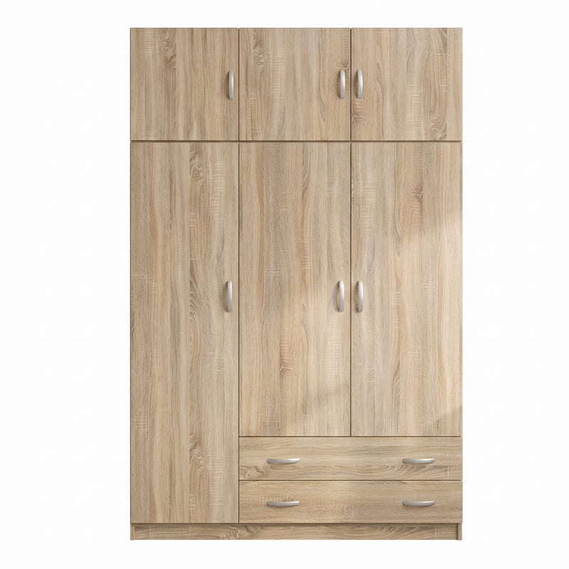 Dulap de haine Alvia, 3 usi, cu extensie superioara, 150x51x240 cm - Sonoma