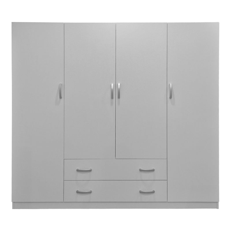 Dulap de haine Four-leaf wardrobe cu 2 drawers Alvia, Alb - Sonoma, 200x51x180 cm - Alb