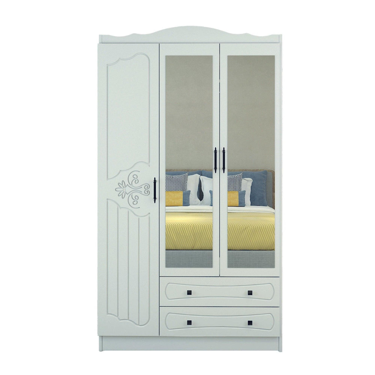 Dulap de Haine Meva 203, Alb, 105x186x50 cm