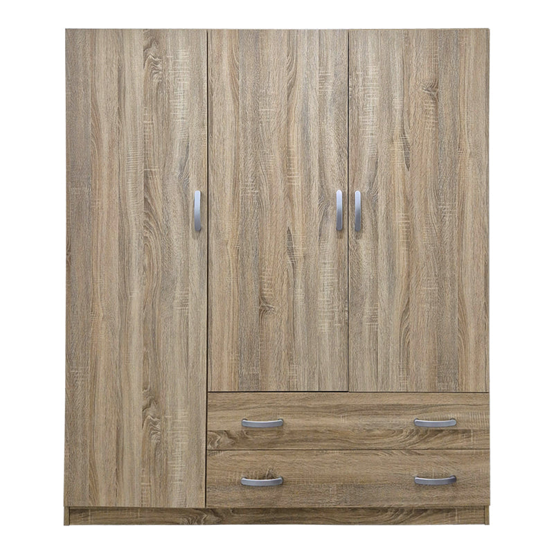 Dulap de haine Three-leaf wardrobe cu 2 drawers Alvia, wenge, 150x51x180cm - SONOMA