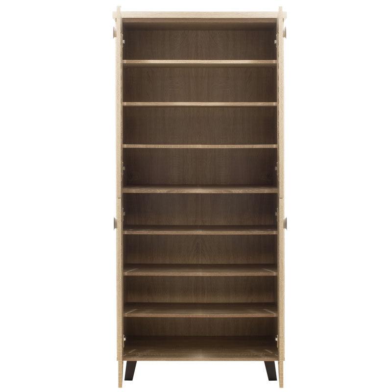 Dulap de pantofi Mantam 4 usi, 24 - 30 de perechi, Sonoma - Nuc, 78x40x170 cm - Sonoma