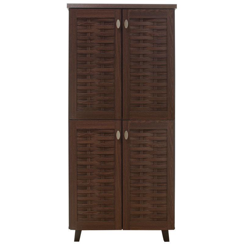 Dulap de pantofi Mantam 4 usi, 24 - 30 de perechi, Sonoma - Nuc, 78x40x170 cm - Nuc