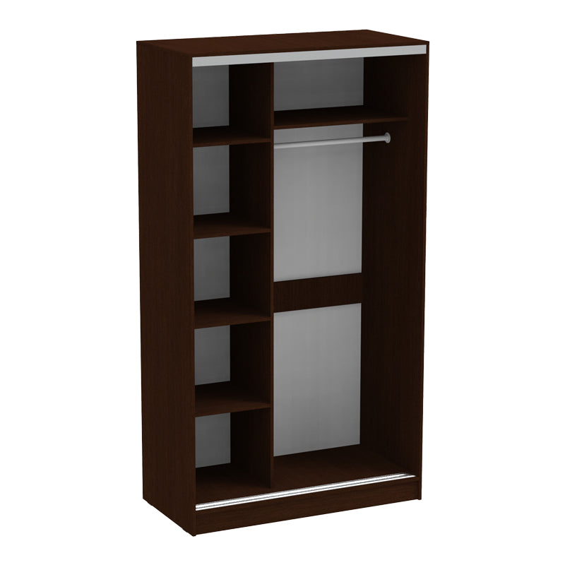 Dulap Korredor cu usi glisante si oglinda, 120x60x220 cm - Nuc