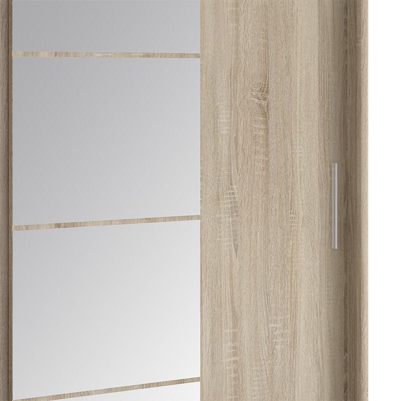 Dulap Elodie cu 3 usi culisante cu oglinda, Alb - Sonoma, 200x61x216 cm - Sonoma