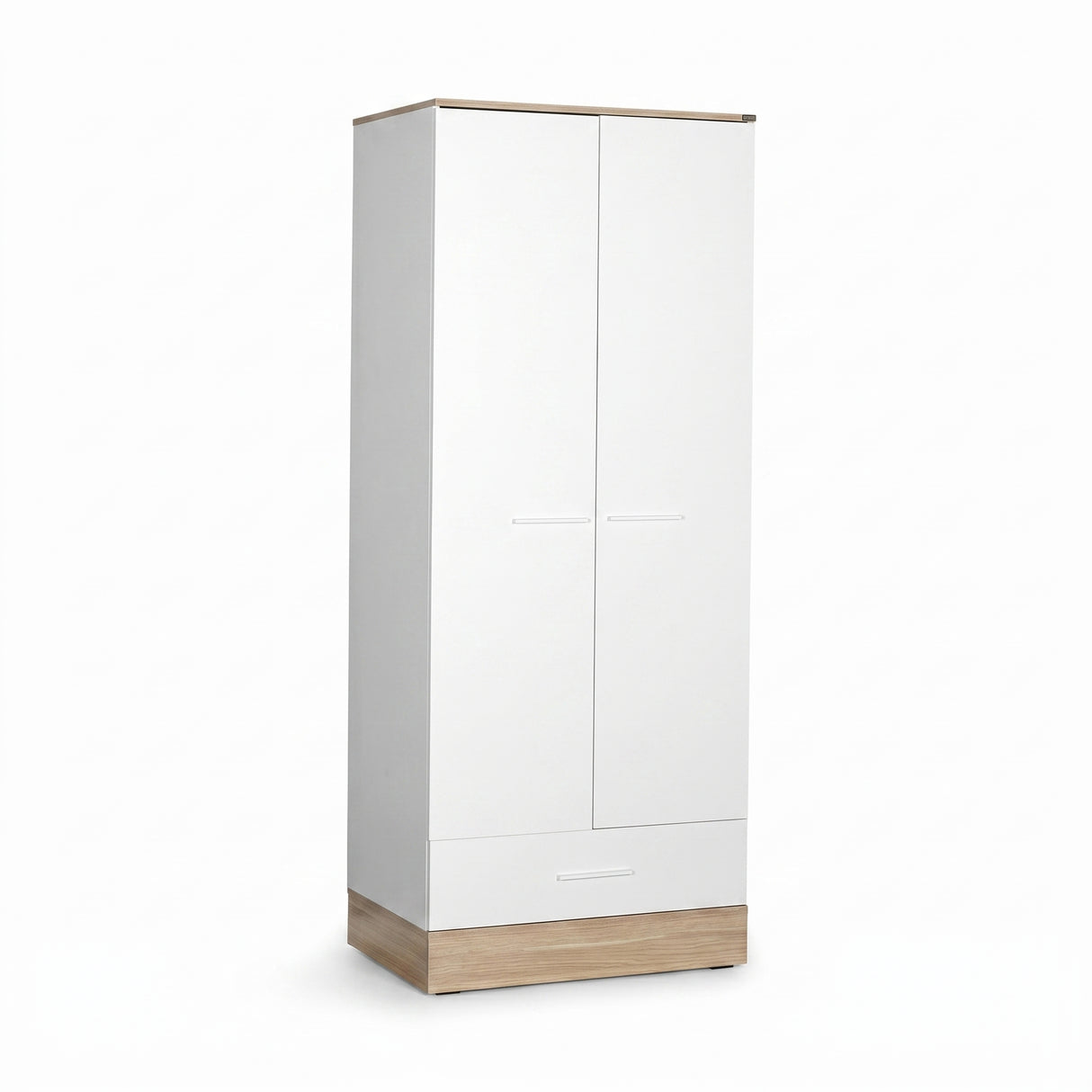 Dulap Haine Adore Base, 2 usi cu sertar si umeras, Alb, 80x198x52 cm
