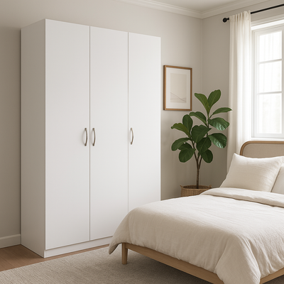 Dulap Haine Adore Diamond 3 Usi cu umeras, Alb, 80x45x170 cm, perspectiva suplimentara