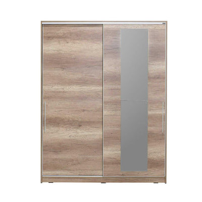 Dulap Haine Adore Elit XL, 2 usi glisante cu oglinda si 3 umarase, Lemn, Natural - Sonoma, 160x207x60 cm, foto produs 6