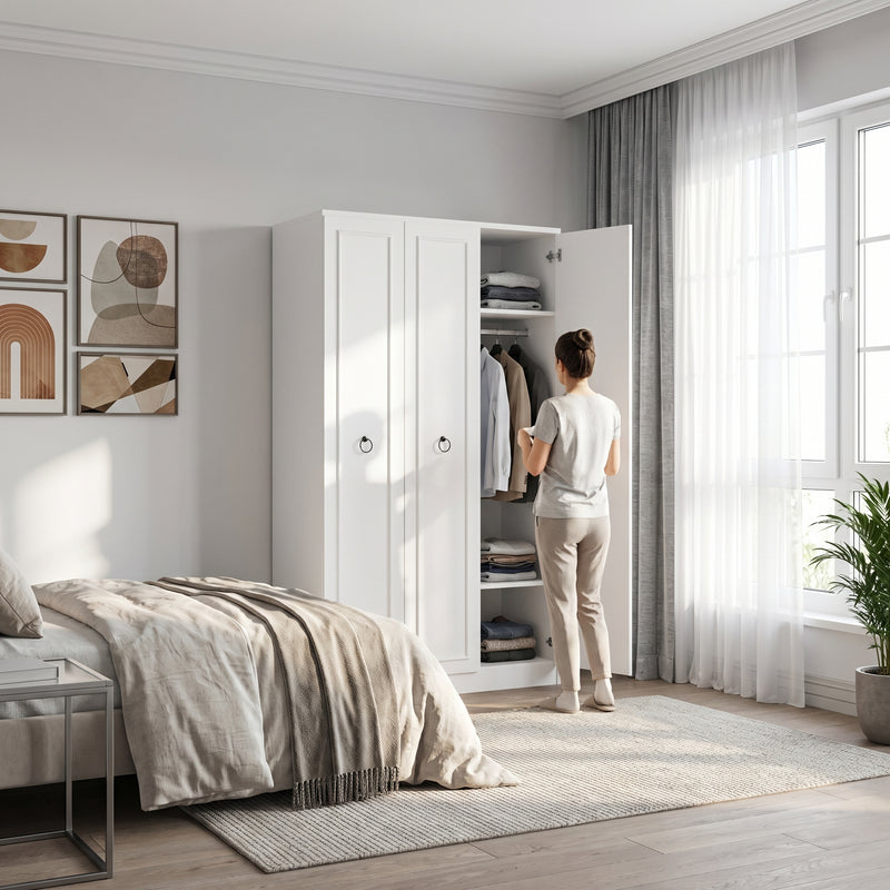 Dulap Haine Adore Hampton, 3 usi, Alb, 103 x 185 x 52 cm