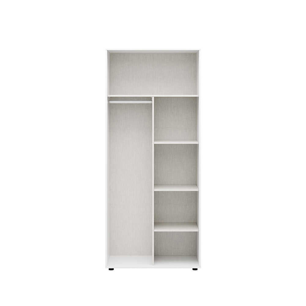 Dulap Haine Adore Oryana cu 5 rafturi si umeras, Alb - Nuc, 90x210x62 cm - Dulap Haine Adore Oryana cu 5 rafturi si umeras, Alb - Nuc, 90x210x62 cm