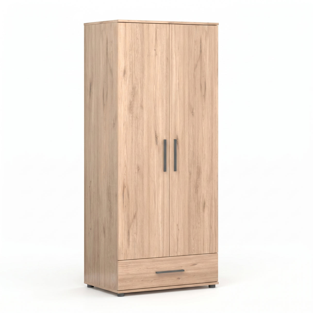 Dulap Haine Adore Trendline cu 2 usi si sertar, Stejar, 80x187x52 cm
