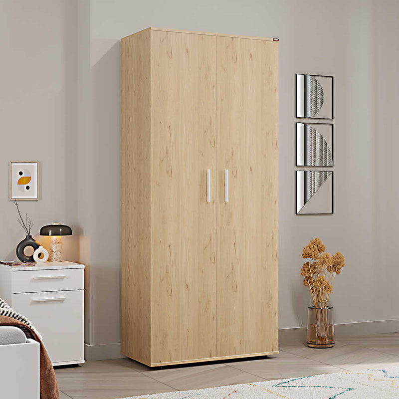 Dulap Haine Adore Trendline cu 2 usi si umeras, Alb - Stejar, 80x187x47 cm