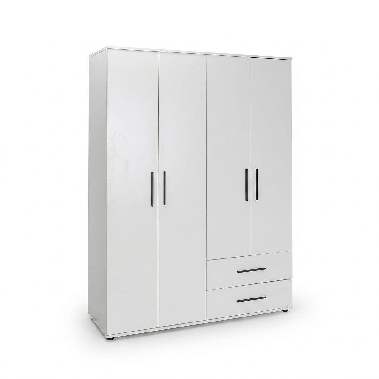 Dulap Haine Adore White, 4 usi si 2 sertare, Alb, 137x187x52 cm