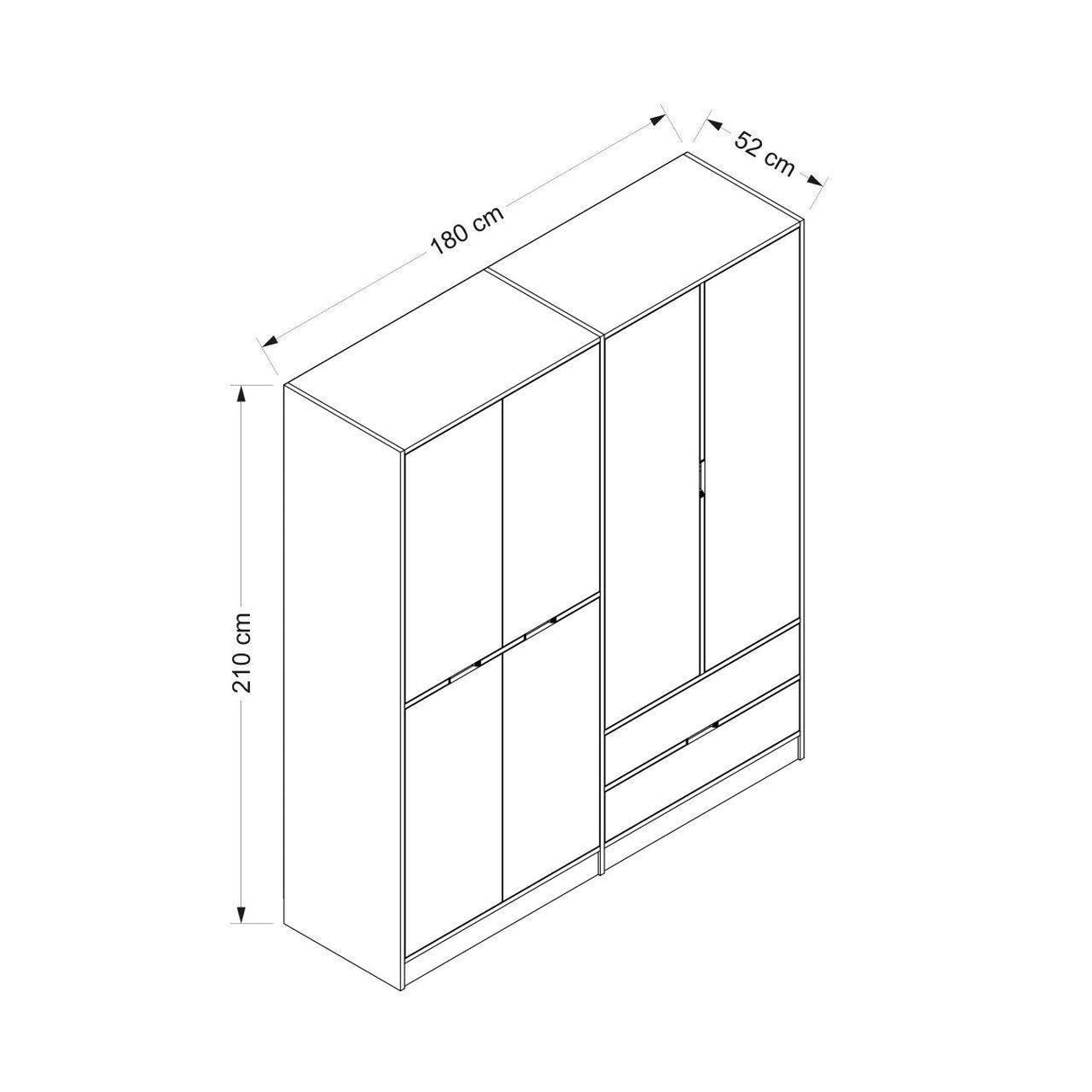 Dulap Haine Elina - 7926, 180x210x52 cm