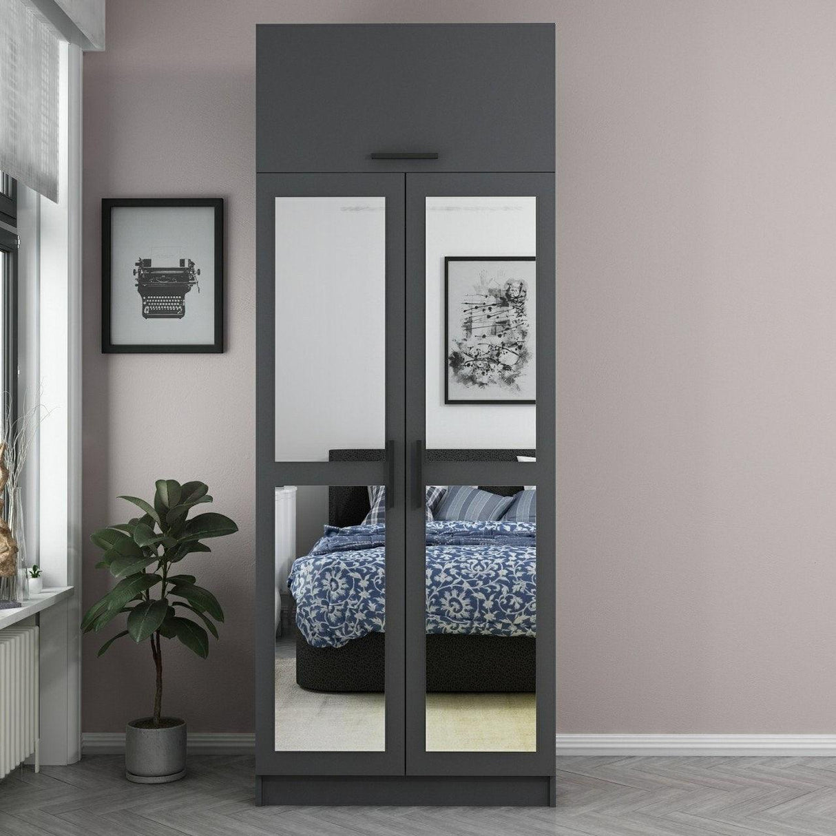 Dulap Haine Kale - 2223, Gri, 90x235x52 cm