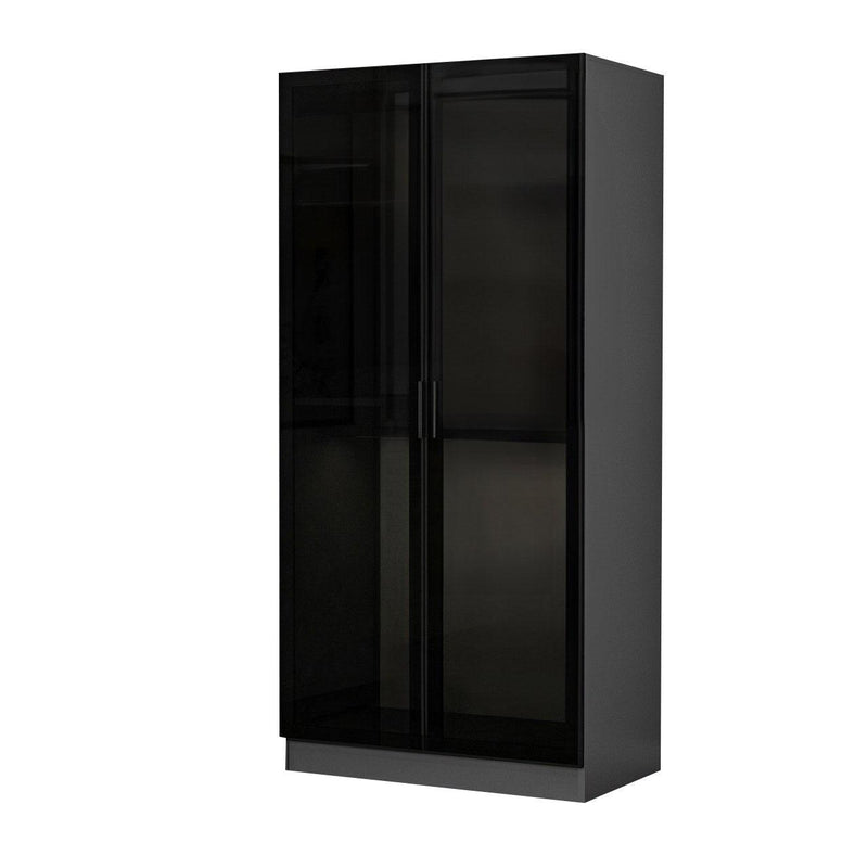 Dulap Haine Kale Glass - 210, Negru, 90x210x52 cm