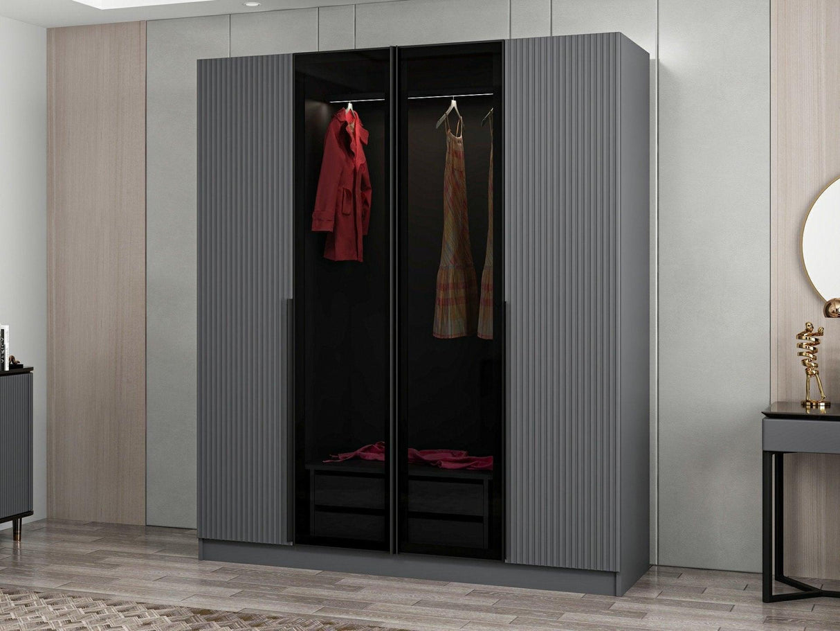 Dulap Haine Kale Plus - 7802, Gri, 180x210x52 cm