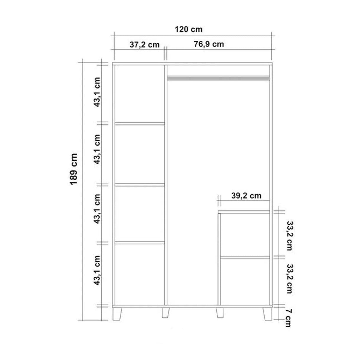 Dulap Haine Leva Hedera Dream 15, Stejar, 189x48x120 cm