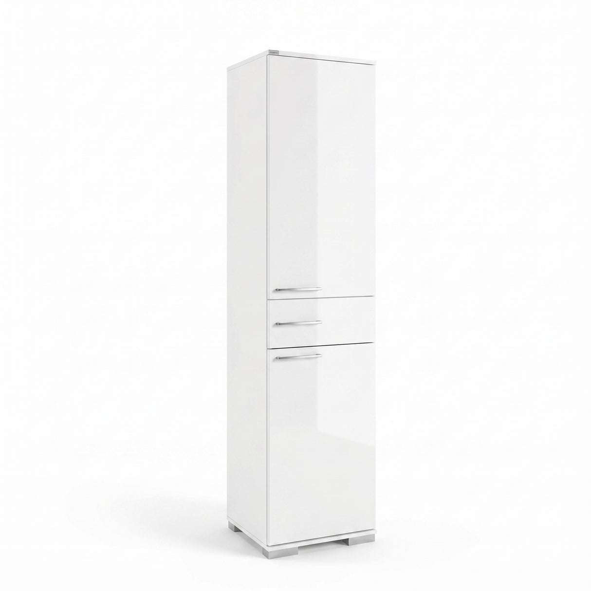 Dulap Multifunctional Adore Diamond, 2 usi, 1 sertar, Alb Lucios, 45x187x40 cm