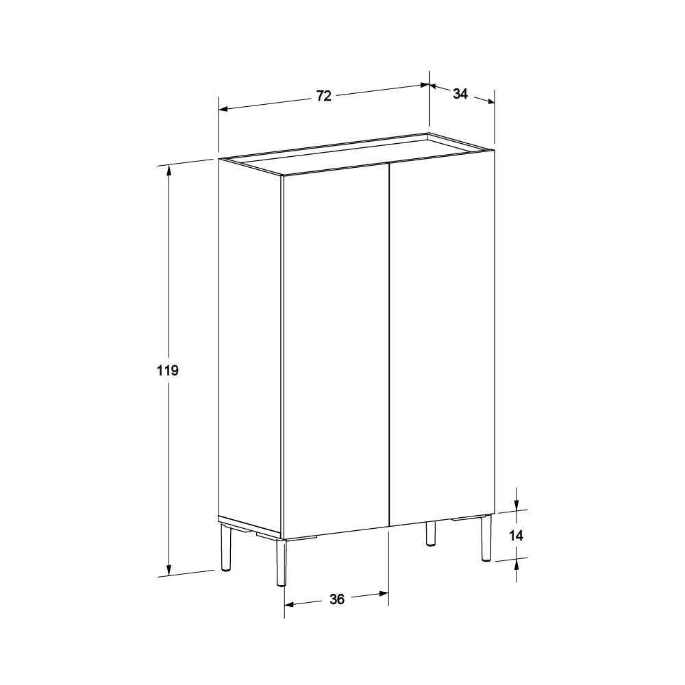 Dulap Multifunctional Adore Pool cu 2 usi si 6 rafturi, Alb, 72x119x34 cm