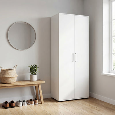 Dulap Multifunctional Adore Porto, 2 usi, 8 rafturi, Alb, 76x187x36 cm, imagine suplimentara
