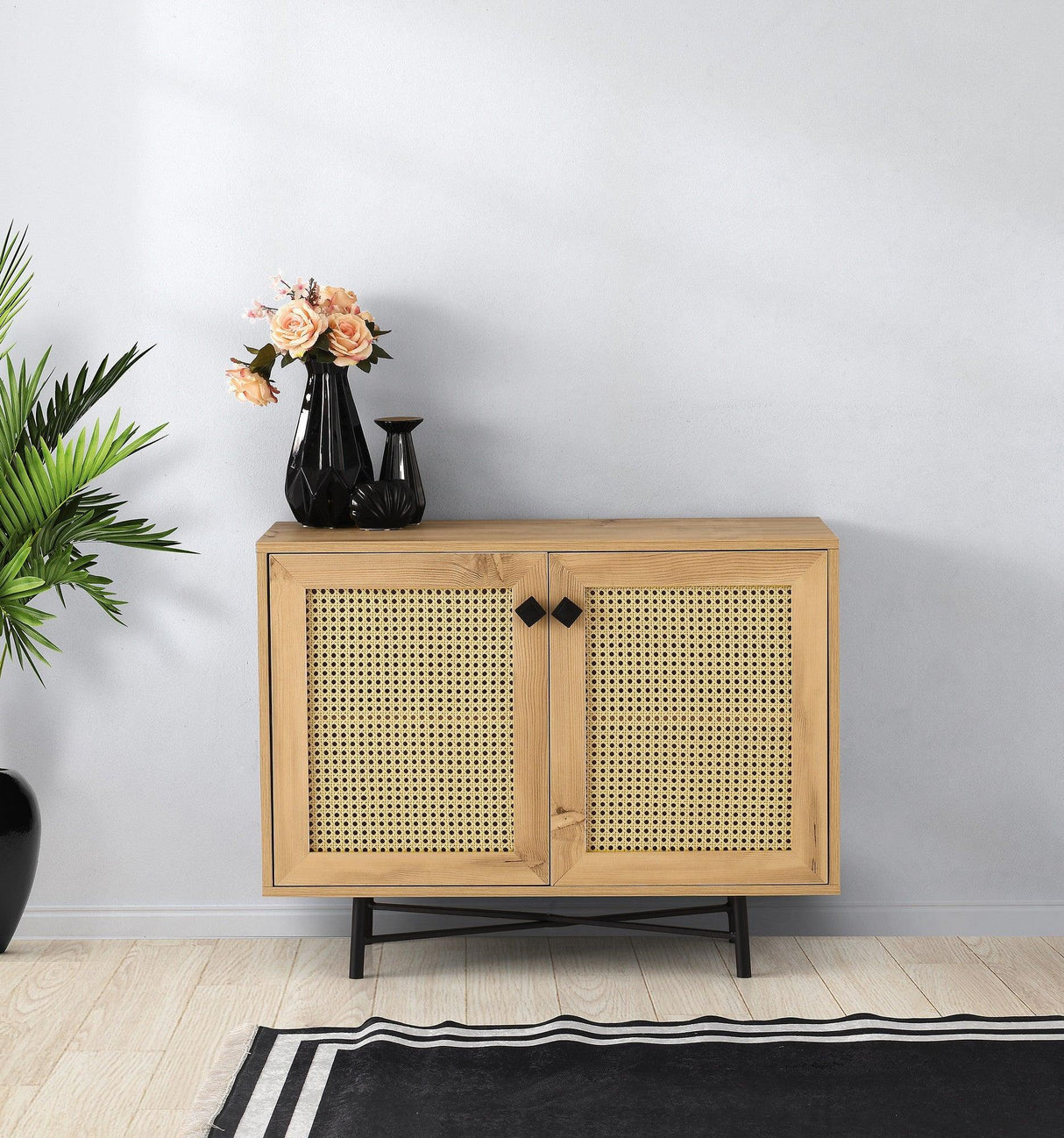 Dulap Multifunctional cu 2 usi Tarsus, Stejar, 100 x 77 x 40 cm