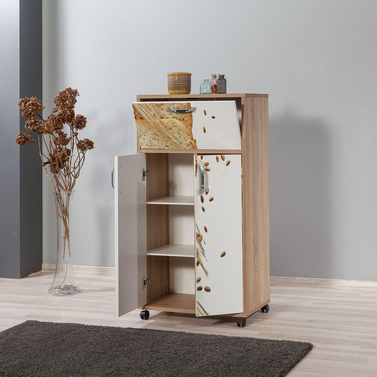 DULAP MULTIFUNCTIONAL Kiler - Multi Purpose Cabinet 2, Stejar Sonoma, 116x36x60 cm