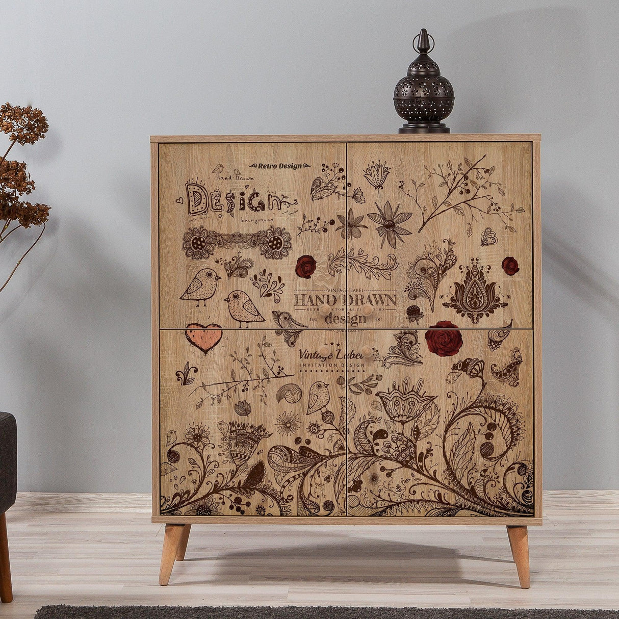 DULAP MULTIFUNCTIONAL MULTİLÜX-120 Multi Purpose Cabinet 10, Crem, 111x36x95 cm