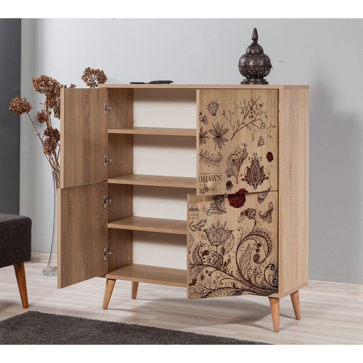 DULAP MULTIFUNCTIONAL MULTİLÜX-120 Multi Purpose Cabinet 10, Crem, 111x36x95 cm