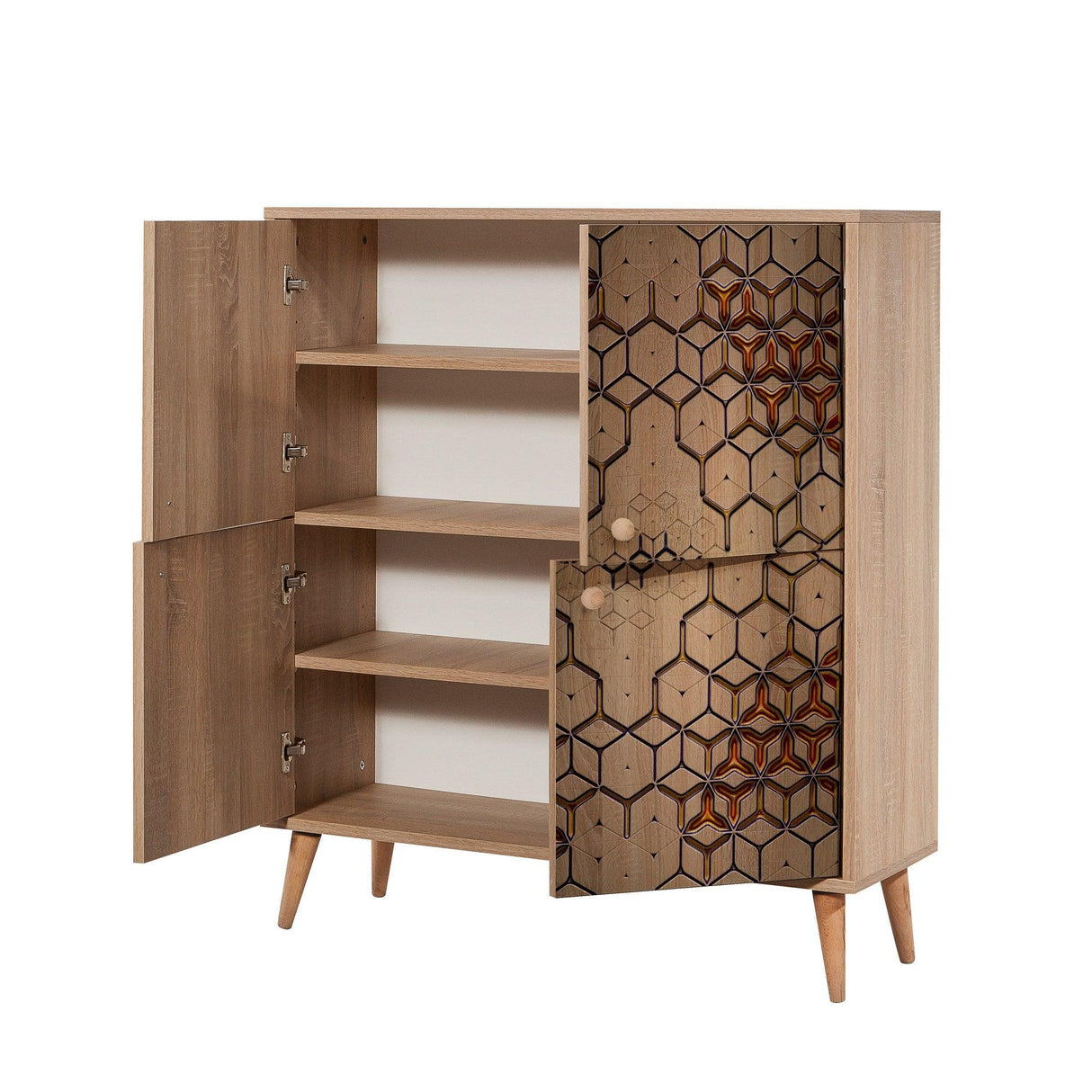 DULAP MULTIFUNCTIONAL MULTİLÜX-120 Multi Purpose Cabinet 9, Stejar Sonoma, 111x36x95 cm