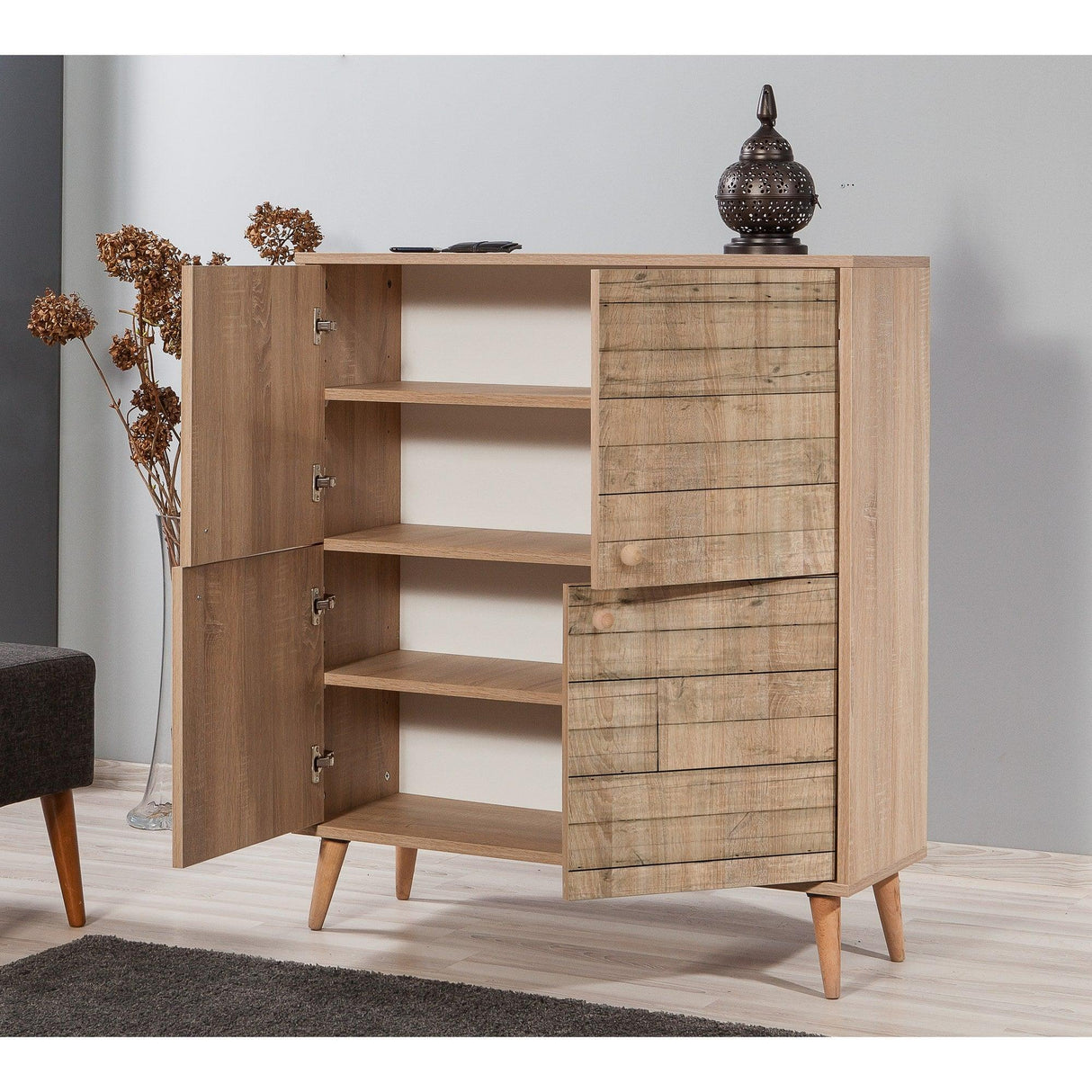 DULAP MULTIFUNCTIONAL Multilüx Multi Purpose Cabinet 6, Stejar Sonoma, 111x36x95 cm