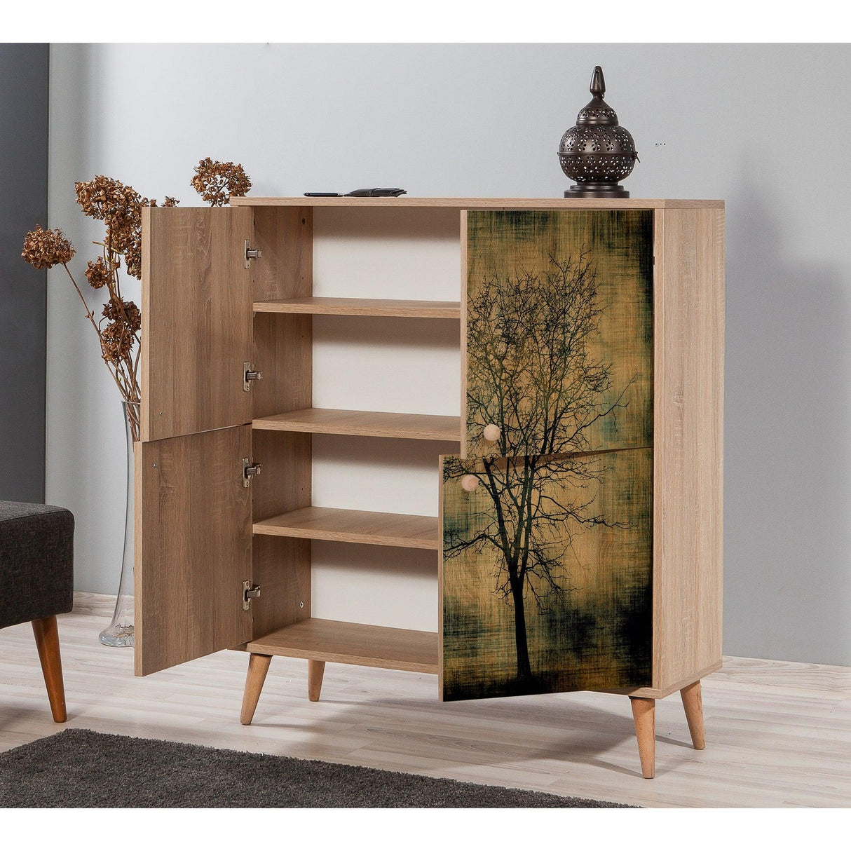DULAP MULTIFUNCTIONAL Multilüx Multi Purpose Cabinet 7, Stejar Sonoma, 111x36x95 cm