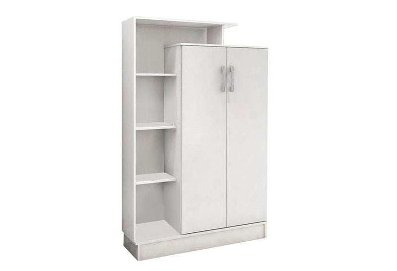Dulap multifunctional Nilay cu 2 usi si rafturi, Alb, 90 x 140 x 30 cm