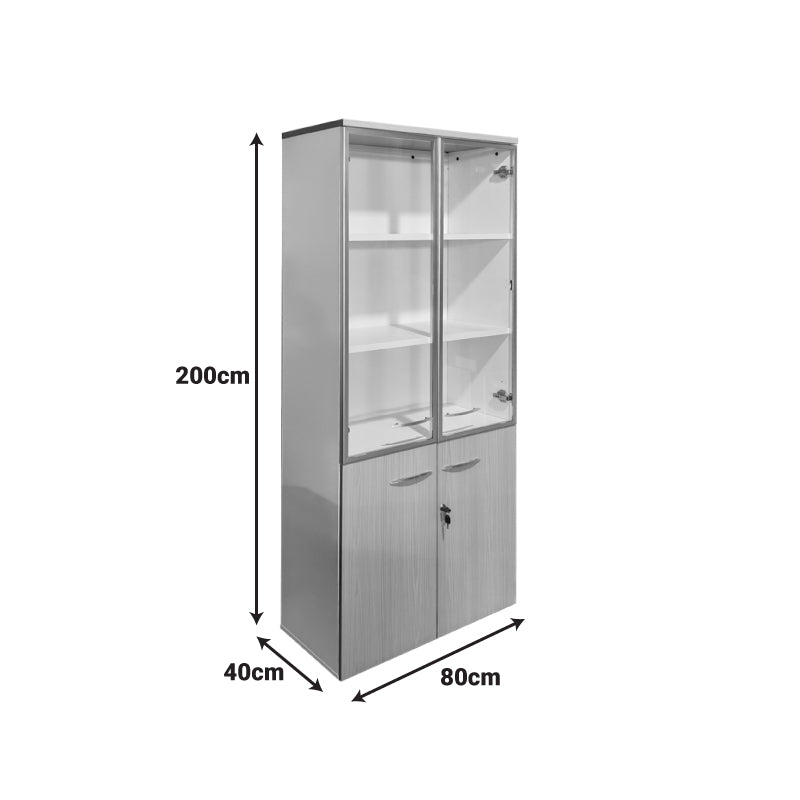 Dulap multifunctional Office, Sticla, Sonoma, 80x40x200 cm